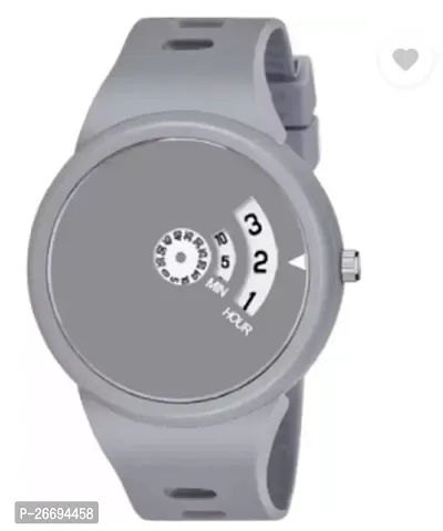 Stylish PU Grey Analog Watch For Men-thumb0