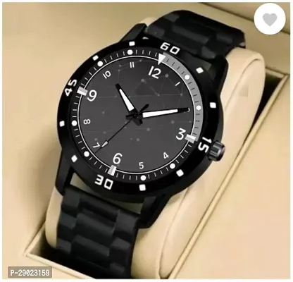 Stylish Black PU Analog Watches For Men-thumb0