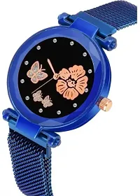 Fashionable Black Dial Metal Analog Watch For Women-thumb2