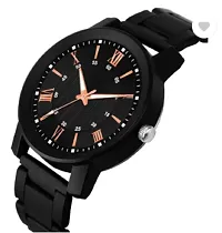 Stylish Black PU Analog Watches For Men-thumb1