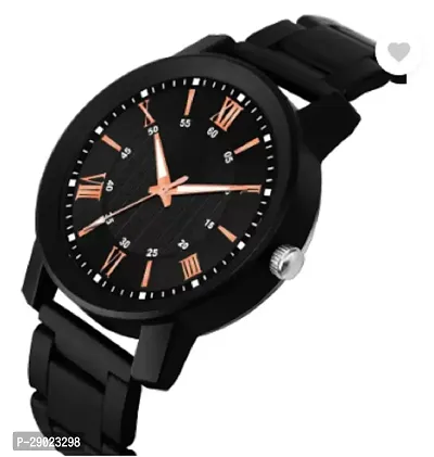 Stylish Black PU Analog Watches For Men-thumb2