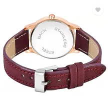 Fashionable White Dial Genuine Leather Analog Watch For Women-thumb3