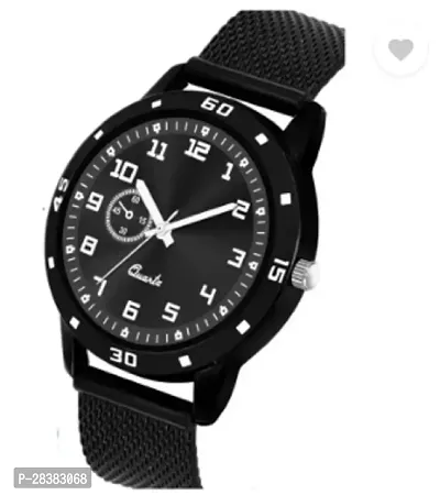 Modern Black PU Analog Watches For Couple Pack Of 2-thumb2