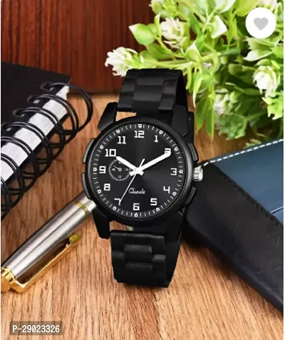 Stylish Black PU Analog Watches For Men-thumb2