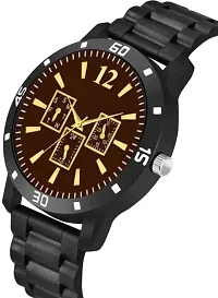 Stylish Black PU Analog Watches For Men-thumb2