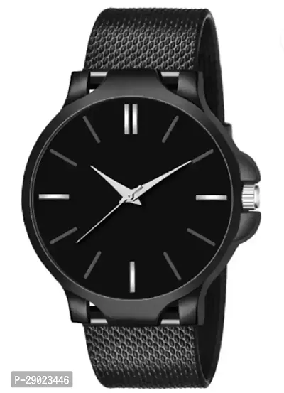 Stylish Black PU Analog Watches For Men-thumb2