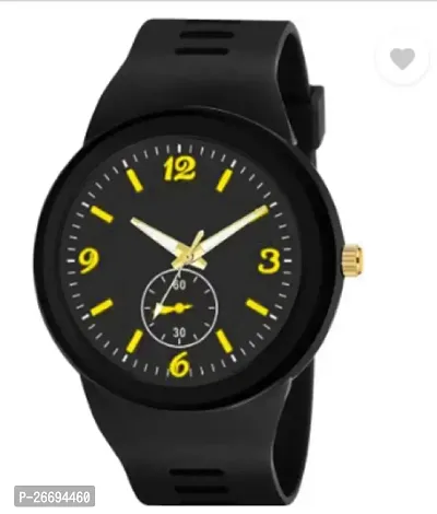 Stylish PU Black Analog Watch For Men