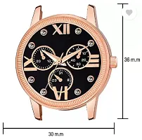 Fashionable Black Dial Genuine Leather Analog Watch For Women-thumb3
