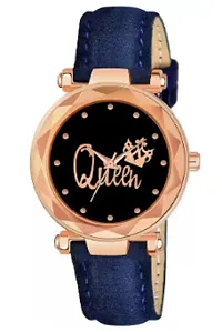 Fashionable Black Dial Genuine Leather Analog Watch For Women-thumb3