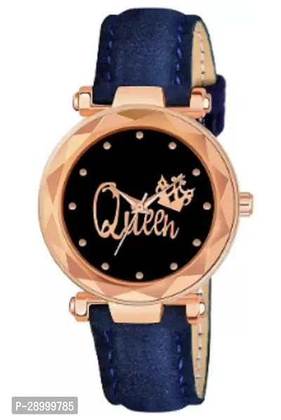 Fashionable Black Dial Genuine Leather Analog Watch For Women-thumb4