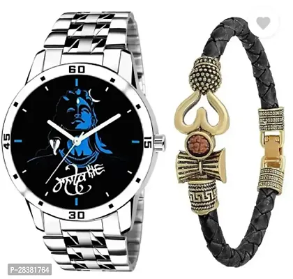 Stylish Metal Analog Watch With Bracelet For Men