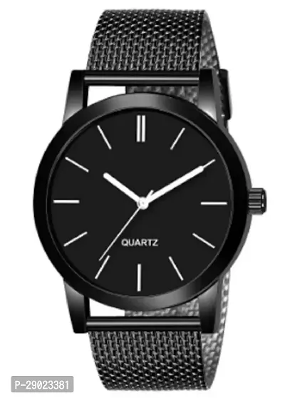 Stylish Black PU Analog Watches For Men-thumb0