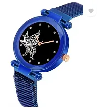 Fashionable Blue Dial Metal Analog Watch For Women-thumb2