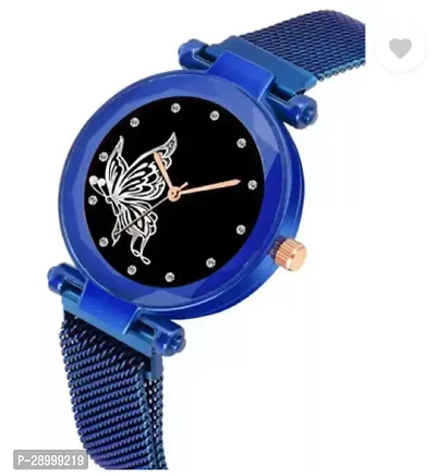 Fashionable Blue Dial Metal Analog Watch For Women-thumb3