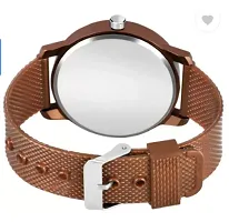 Stylish Brown PU Analog Watches For Men-thumb1