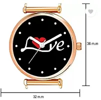 Fashionable Black Dial Genuine Leather Analog Watch For Women-thumb2