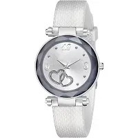 Stylish White PU Analog Watches For Women And Girls-thumb1