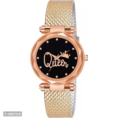 Stylish Rose Gold PU Analog Watches For Women And Girls
