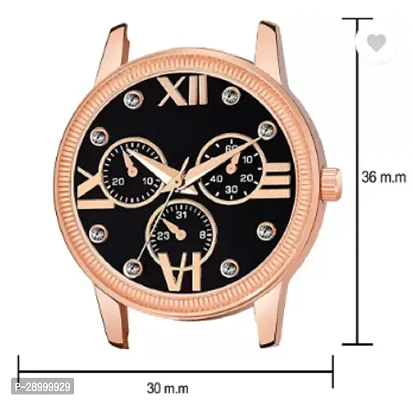 Fashionable Black Dial Genuine Leather Analog Watch For Women-thumb3