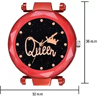 Stylish Red PU Analog Watches For Women And Girls-thumb2