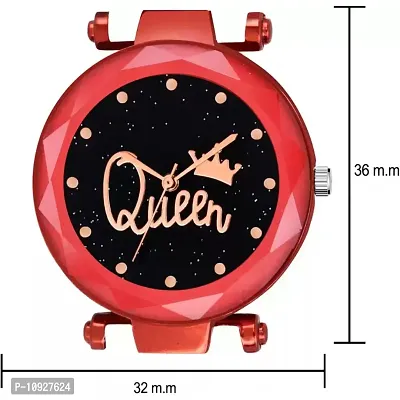 Stylish Red PU Analog Watches For Women And Girls-thumb3