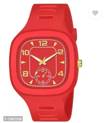 Stylish Red PU Analog Watches For Men-thumb0