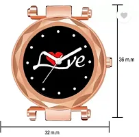 Fashionable Black Dial Genuine Leather Analog Watch For Women-thumb2