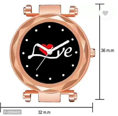 Fashionable Black Dial Genuine Leather Analog Watch For Women-thumb3