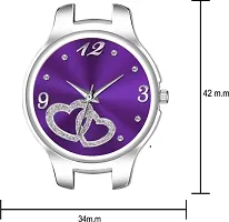 Fashionable Purple Dial Metal Analog Watch For Women-thumb2