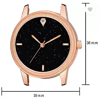 Fashionable Black Dial Genuine Leather Analog Watch For Women-thumb3