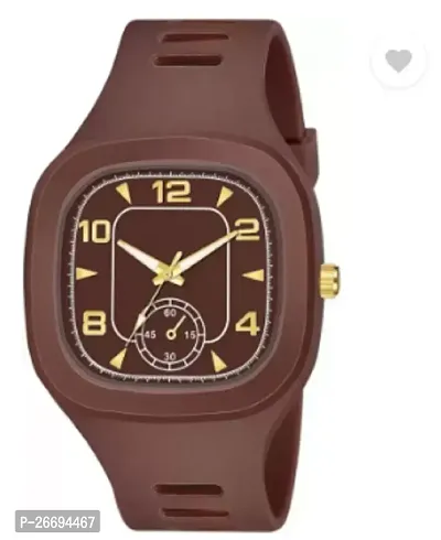 Stylish PU Brown Analog Watch For Men-thumb0