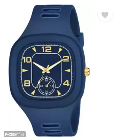 Stylish PU Blue Analog Watch For Men-thumb0