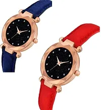 Stylish Genuine Leather Black Dial Analog Watches Combo Pack Of 2-thumb1