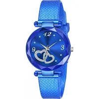 Stylish Blue PU Analog Watches For Women And Girls-thumb1