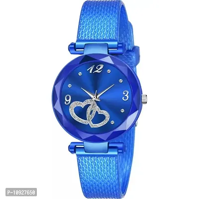 Stylish Blue PU Analog Watches For Women And Girls-thumb2