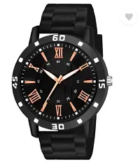 Stylish Black PU Analog Watches For Men-thumb1