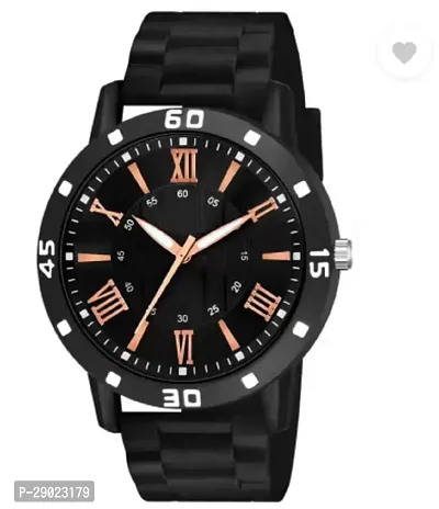 Stylish Black PU Analog Watches For Men-thumb2