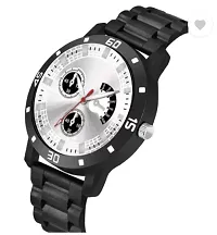 Stylish Black PU Analog Watches For Men-thumb2