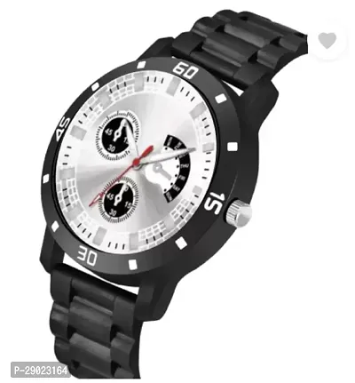 Stylish Black PU Analog Watches For Men-thumb3