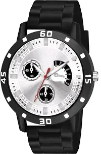 Stylish Black PU Analog Watches For Men-thumb1