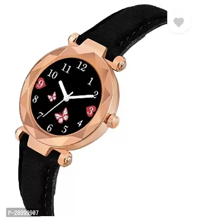 Fashionable Black Dial Genuine Leather Analog Watch For Women-thumb4