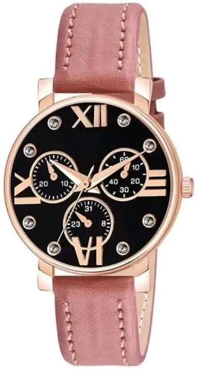 HRV Meena Dial Rz Cash Leather Analog Women and Girls Watch