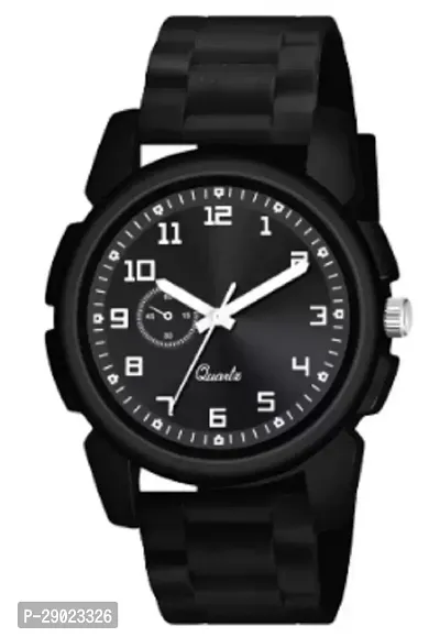 Stylish Black PU Analog Watches For Men-thumb0