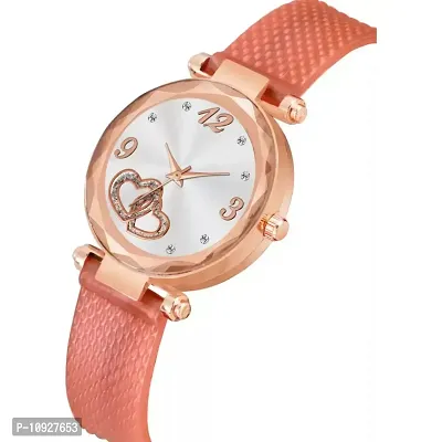 Stylish Orange PU Analog Watches For Women And Girls-thumb3