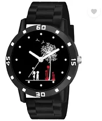 Stylish Black PU Analog Watches For Men-thumb1