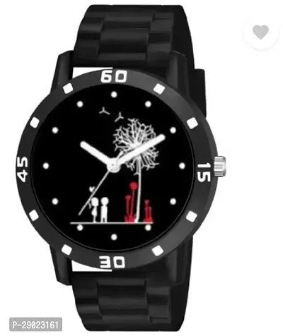 Stylish Black PU Analog Watches For Men-thumb2