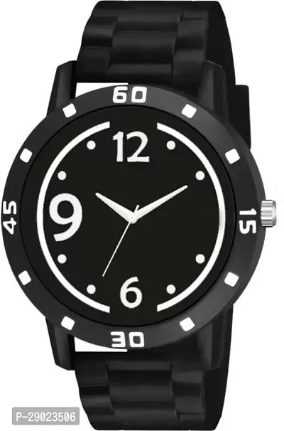 Stylish Black PU Analog Watches For Men-thumb2