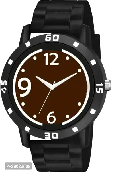 Stylish Black PU Analog Watches For Men-thumb2