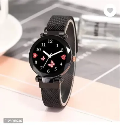 Fashionable Black Dial Metal Analog Watch For Women-thumb2