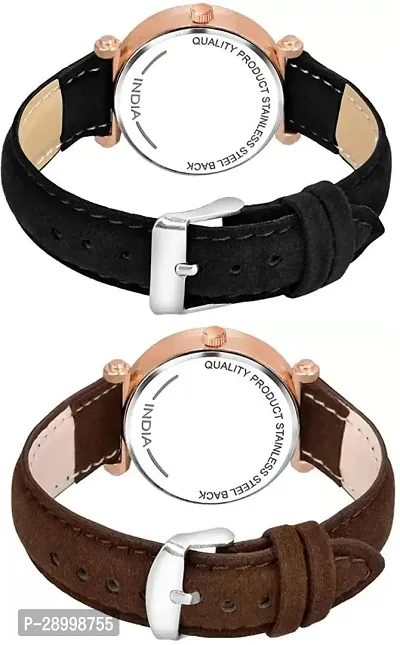 Stylish Genuine Leather Black Dial Analog Watches Combo Pack Of 2-thumb3